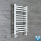 With Straight Inline Valves 600 x 400 Heated Towel Rail Radiator Flat White Central Heating