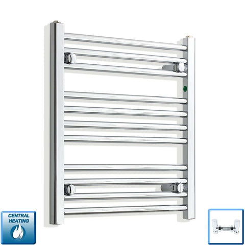 With Angled Valves 600 x 550 Heated Flat Towel Radiator Chrome Central Heating