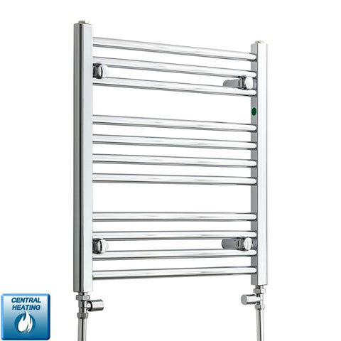 With Straight Inline Valves 600 x 550 Heated Flat Towel Radiator Chrome Central Heating