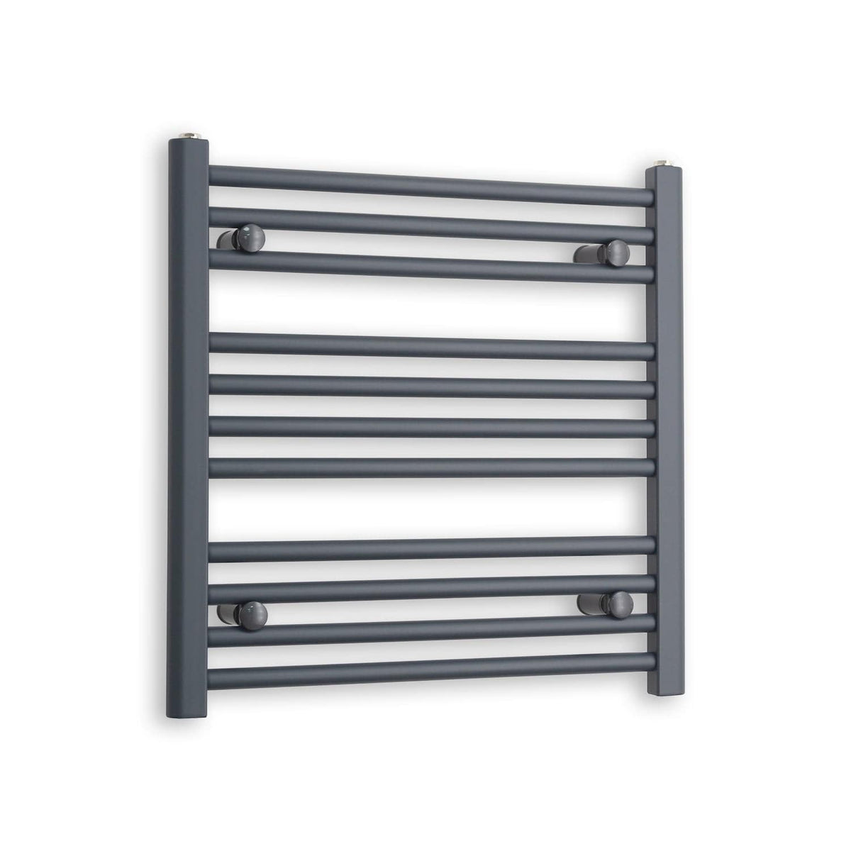 Without Valves 600 x 600 Heated Straight Anthracite-Sand Grey Towel Rail