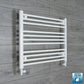 With Straight Inline Valves 600 x 750 Heated Towel Rail Radiator Flat White Central Heating