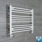 With Straight Inline Valves 600 x 750 Heated Towel Rail Radiator Flat White Central Heating