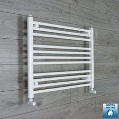 With Angled Valves 600 x 800 Heated Towel Rail Radiator Flat White Central Heating