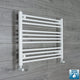 With Angled Valves 600 x 800 Heated Towel Rail Radiator Flat White Central Heating
