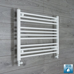 With Straight Inline Valves 600 x 800 Heated Towel Rail Radiator Flat White Central Heating