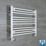 With Straight Inline Valves 600 x 800 Heated Towel Rail Radiator Flat White Central Heating