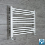 With Angled Valves 600 x 900 Heated Towel Rail Radiator Flat White Central Heating