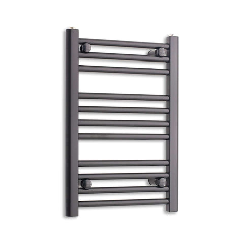 Without Valves 600mm High x 400mm Wide Heated Towel Radiator Flat Black