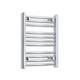 Without Valves 600mm High x 500mm Wide Heated Curved Towel Radiator Chrome