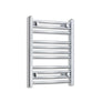 Without Valves 600mm High x 500mm Wide Heated Curved Towel Radiator Chrome