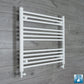 With Straight Inline Valves 700 x 900  Heated Towel Rail Radiator Flat White Central Heating