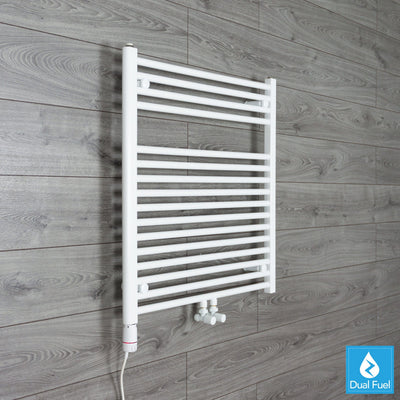 775x740mm Heated Towel Radiator White Dual Fuel Ready
