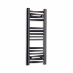 Without Valves 800 mm High x 300 mm Wide Flat Black Heated Towel Radiator