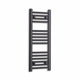 Without Valves 800 mm High x 300 mm Wide Flat Black Heated Towel Radiator