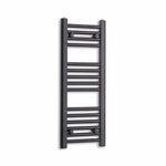 Without Valves 800 mm High x 300 mm Wide Flat Black Heated Towel Radiator