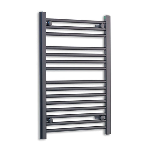 Without Valves 800 mm High x 500 mm Wide Heated Towel Radiator Flat Black