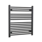 Without Valves 800 mm High x 700 mm Wide Heated Towel Radiator Flat Black