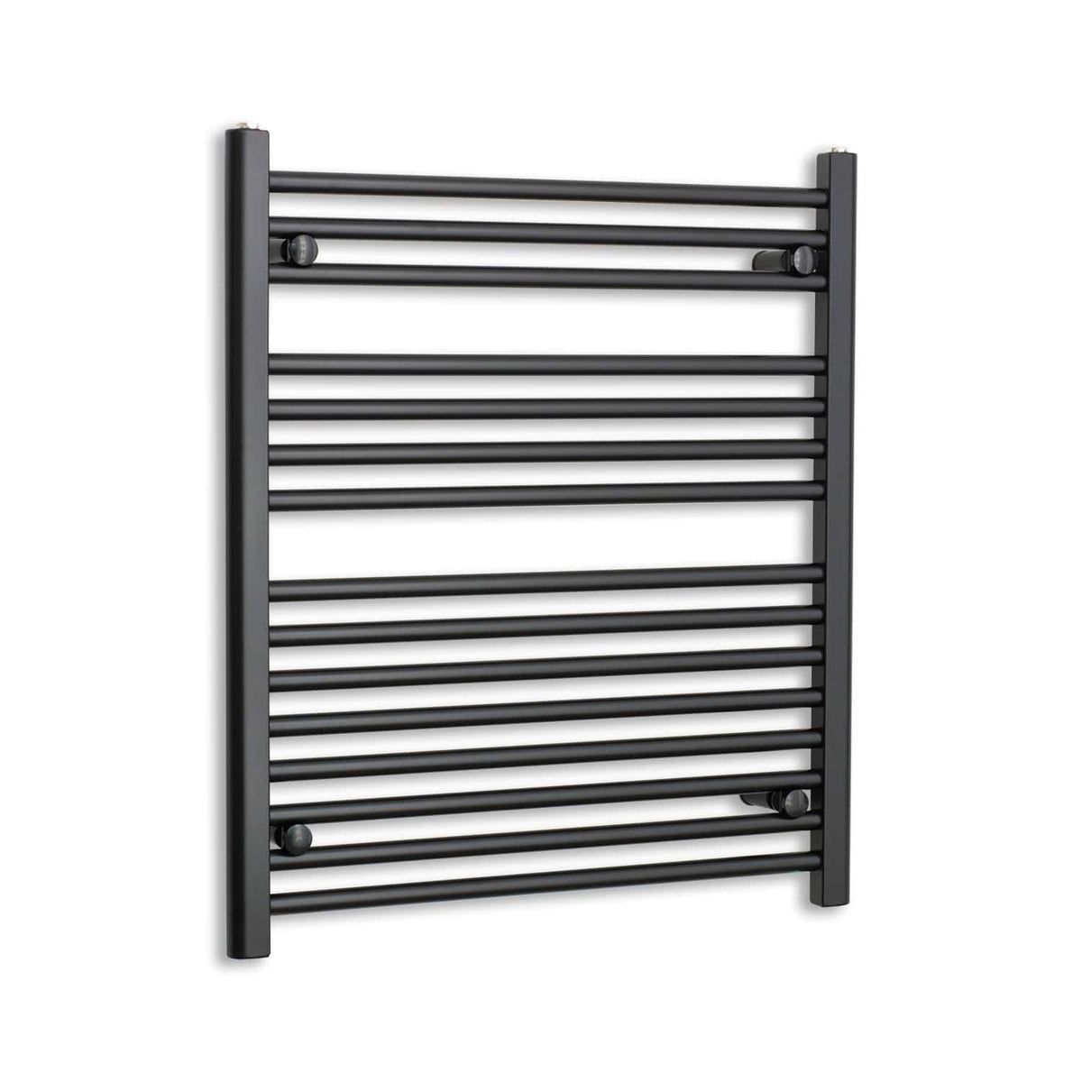 Without Valves 800 mm High x 700 mm Wide Heated Towel Radiator Flat Black