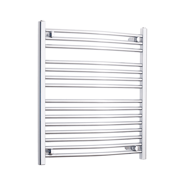 Without Valves 800 mm High x 750 mm Wide Heated Curved Towel Rail Chrome