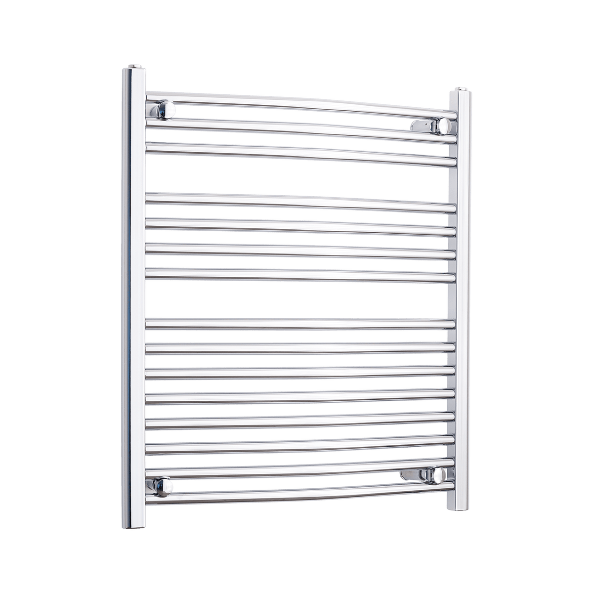 Without Valves 800 mm High x 750 mm Wide Heated Curved Towel Rail Chrome