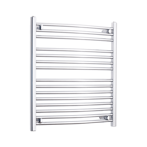 Without Valves 800 mm High x 750 mm Wide Heated Curved Towel Rail Chrome