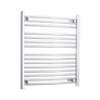 Without Valves 800 mm High x 750 mm Wide Heated Curved Towel Rail Chrome