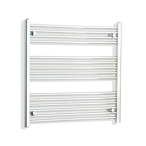 Without Valves 800 mm High x 750 mm Wide Heated Straight Towel Rail Chrome