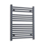 Without Valves 800 x 600 Heated Straight Anthracite-Sand Grey Towel Rail