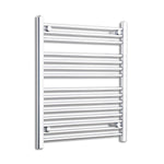 Without Valves 800 x 650 Heated Straight Towel Radiator Chrome