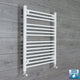 With Angled Valves 800 x 700 Heated Towel Rail Radiator Flat White Central Heating
