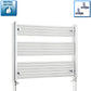 With Straight Inline Valves 800 x 950 Heated Straight Towel Rail Radiator Chrome