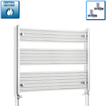 With Straight Inline Valves 800 x 950 Heated Straight Towel Rail Radiator Chrome