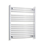 Without Valves 800mm High x 700mm Wide Heated Curved Towel Radiator Chrome