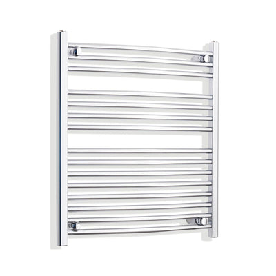 800mm High x 700mm Wide Heated Curved Towel Radiator Chrome