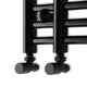 With Angled Valves 900 mm High x 500 mm Wide Difta Heated Towel Radiator Flat Black