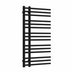 Without Valves 900 mm High x 500 mm Wide Difta Heated Towel Radiator Flat Black