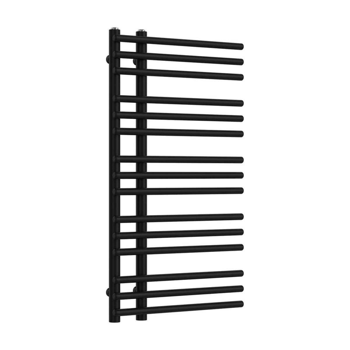 Without Valves 900 mm High x 500 mm Wide Difta Heated Towel Radiator Flat Black