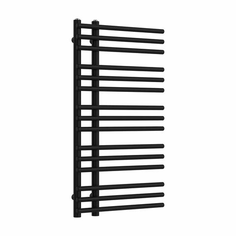 Without Valves 900 mm High x 500 mm Wide Difta Heated Towel Radiator Flat Black