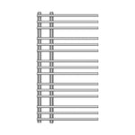 900 mm High x 500 mm Wide Difta Heated Towel Rail Radiator Flat Chrome