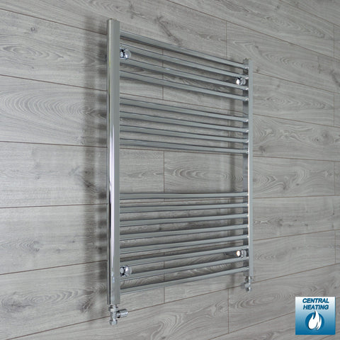 With Straight Inline Valves 900 x 1000 Heated Straight Towel Rail Radiator Chrome