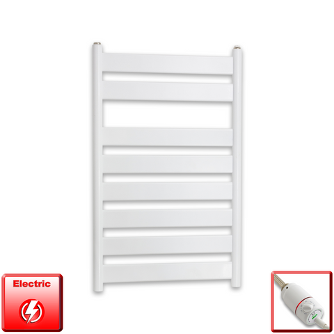 800 x 500 mm White Flat Panel Pre-Filled Electric Heated Towel Rail Radiator HTR