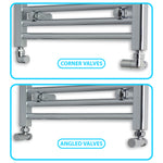 Towel Rad Corner and Angled Valve Difference