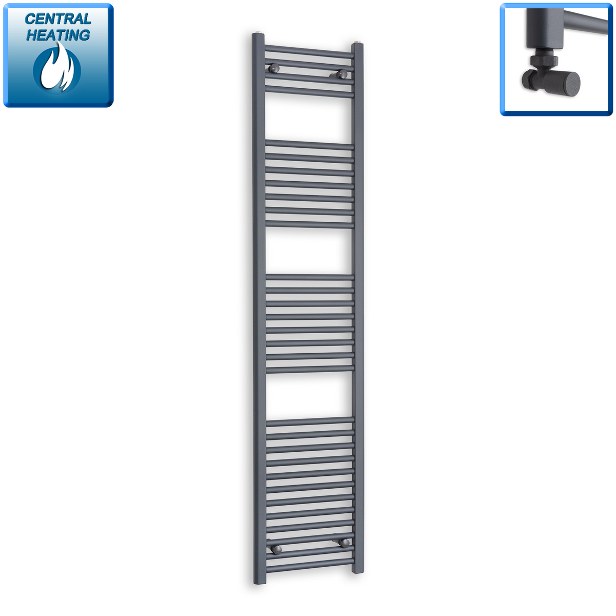 1800 x 400 Heated Straight Anthracite-Sand Grey Towel Radiator central heating