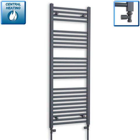 1400 x 500mm Wide Heated Anthracite Towel Radiator