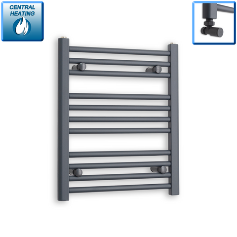 600 x 500mm Heated Anthracite Sand Grey Towel Radiator central heating