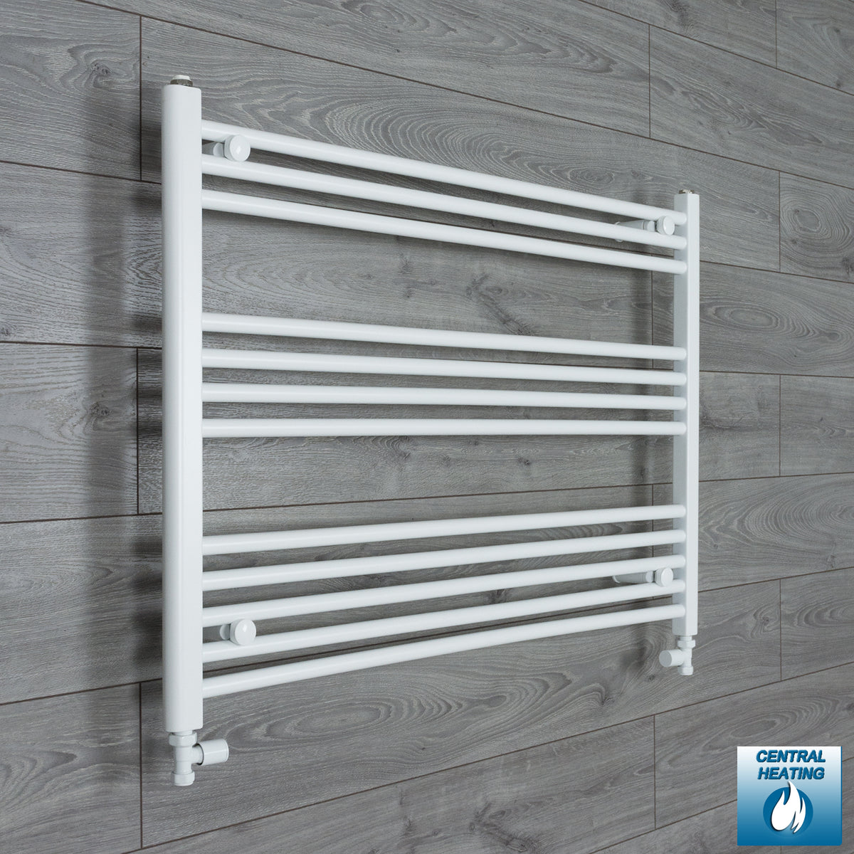 1000mm Wide 700mm High White Towel Rail Radiator With Straight Valve