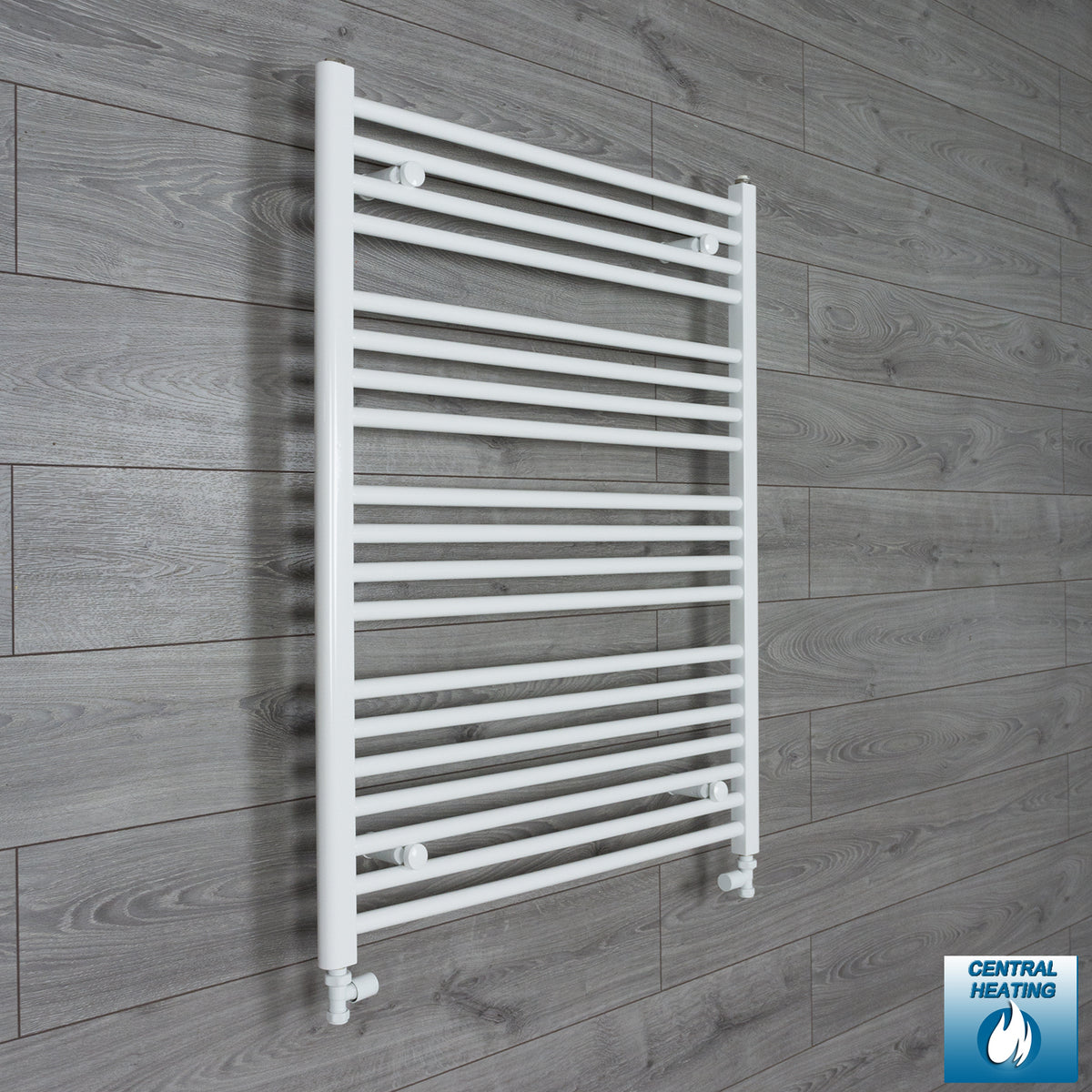 750mm Wide 1000mm High White Towel Rail Radiator With Straight Valve