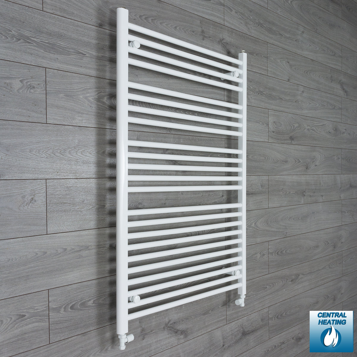 800mm Wide 1200mm High White Towel Rail Radiator With Straight Valve