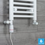 White Towel Rail Radiator Dual Fuel Kit With GT Thermostatic Element