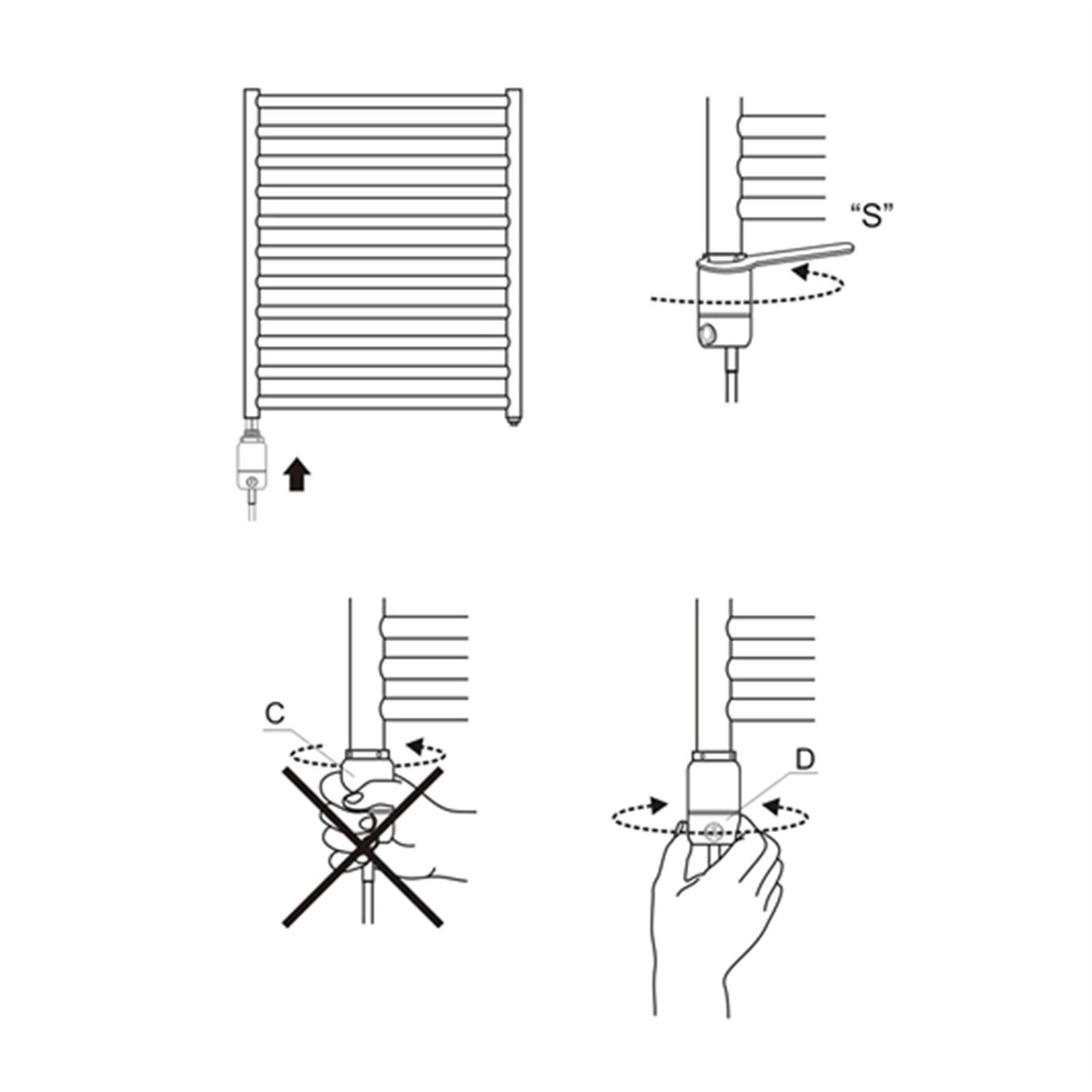 Towel Radiator GT Element Fitting Diagram Schema Elegant-Radiators